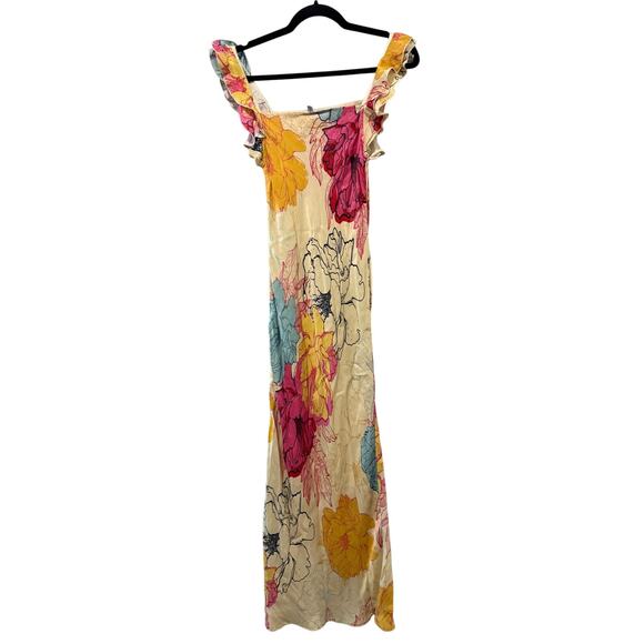 Anthropologie Conditions Apply Ruffled Floral Maxi Dress - Picture 3 of 5